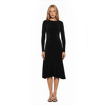 Women's ALEXIA ADMOR Fit And Flare Mermaid Dress With Long Sleeves