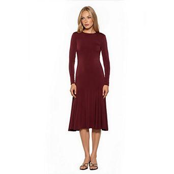 Women's ALEXIA ADMOR Fit And Flare Mermaid Dress With Long Sleeves