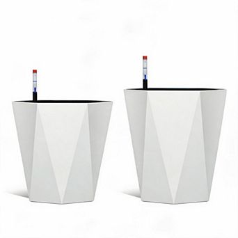 16" Tell Planters Set of 2, Self-Watering Planters