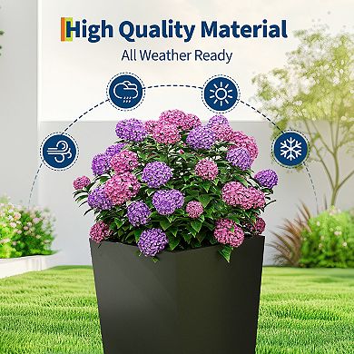 2-Pack 30 Inch Square Self Watering Planter