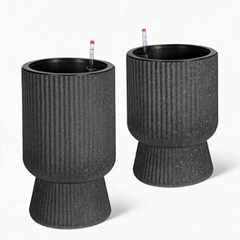 Set of 2 Sprayed Finish Self Watering Planters