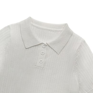 Boys' Ribbed Pullover Polo Short-Sleeve Knit Shirt
