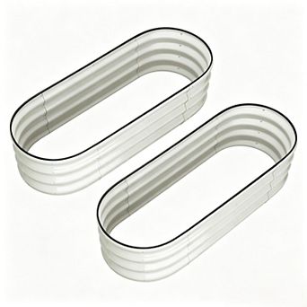 4.5x2x1.5FT Oval Galvanized Raised Garden Bed,2pc