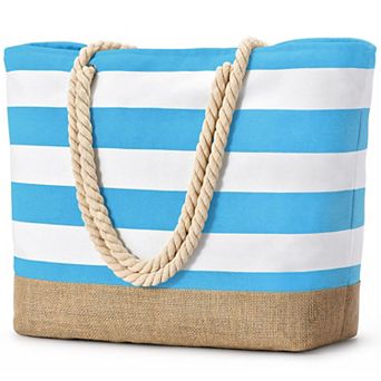 Beach Tote Bag Canvas Waterproof Travel Pool