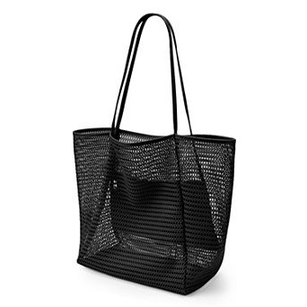 23l Beach Mesh Tote Bag Casual Hobo Women Foldable Shoulder Picnic Vacation
