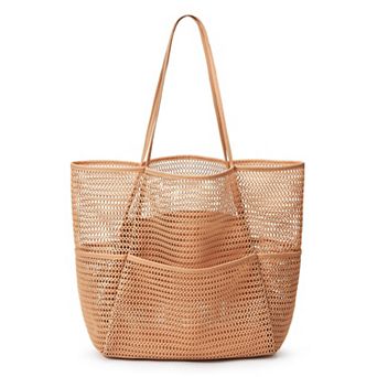 23l Beach Mesh Tote Bag Casual Hobo Women Foldable Shoulder Picnic Vacation