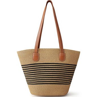 Women Straw Tote Beach Shoulder Bag Vacation Purse
