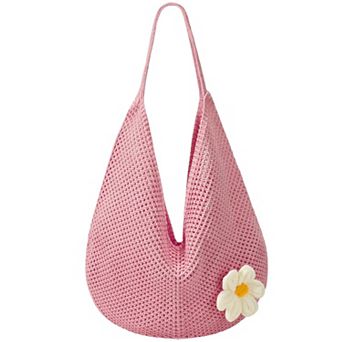 Crochet Beach Tote Mesh Knit Shoulder Bag