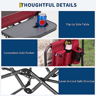 2 Pack Directors Chairs, 400lb Capacity, Folding Outdoor Chair with Side Table & Drink Holder