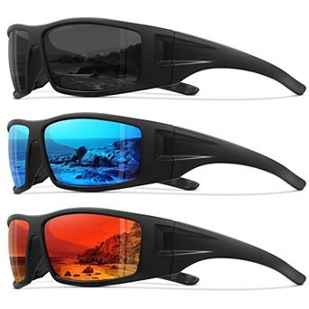3pack Polarized Sports Sunglasses Cycling Fishing UV400 Protection