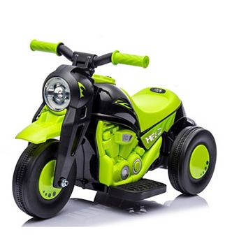 6V Kids Electric 3-Wheel Motorcycle LED Headlights Music AUX Forward Reverse Outdoor Ride-On Toy