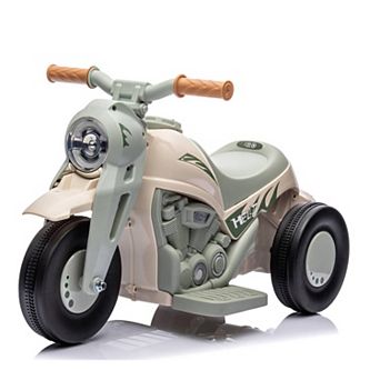 6V Kids Electric 3-Wheel Motorcycle LED Headlights Music AUX Forward Reverse Outdoor Ride-On Toy
