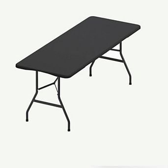 6FT Portable Folding Table with Carry Handle, HDPE Plastic for Camping, Parties, Indoor Outdoor Use
