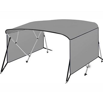 8'Lx54"Hx67-72"W 4 Bow Bimini Top PU Canvas Aluminum Frame Boat Canopy Kit