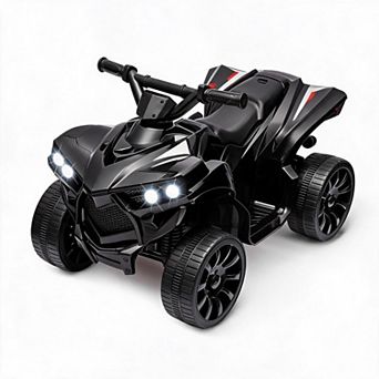 6V Kids Electric ATV Quad 1.8MPH with LED Lights Music Foot Pedal Wear Resistant Wheels Ride-On