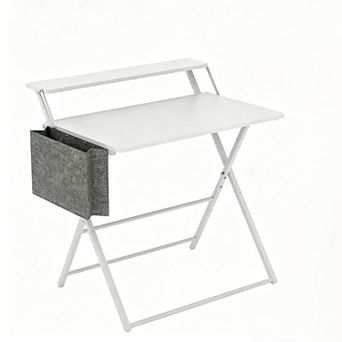 Portable Small Folding Desk with Shelf