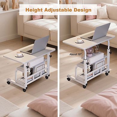 Adjustable Height Mobile Standing Desk with Wheels