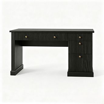 54" Modern Home Office Desk with File Drawers