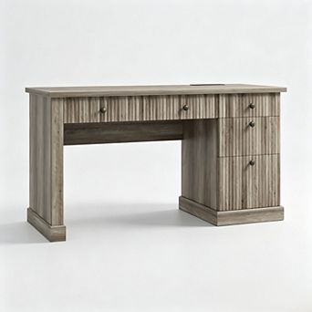 54" Modern Home Office Desk with File Drawers
