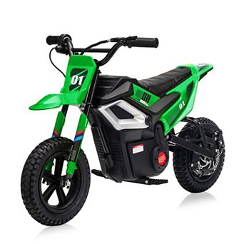 24V 350W Kids Electric Dirt Bike 13.7MPH 12mi Range Rear Suspension Fat Tires Outdoor Motorcycle