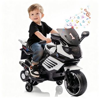 6V Kids Electric Ride On Motorcycle Training Wheels Music Headlights 2mph Outdoor Toy Ages 3 Up