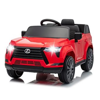 12V Kids Electric Ride-On Car 4-Wheel Suspension LED Lights Music Parental Remote Outdoor Toy