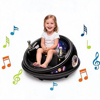 12V Kids Electric Bumper Car 360 Spin Remote LED Lights Music Safety Belt Soft Bumper Indoor Outdoor