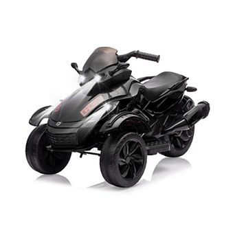 12V Kids Electric 3-Wheel ATV Motorcycle LED Lights Music Treaded Tires Outdoor Ride-On Toy Ages 3-8