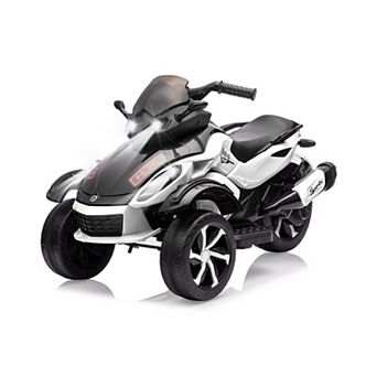 12V Kids Electric 3-Wheel ATV Motorcycle LED Lights Music Treaded Tires Outdoor Ride-On Toy Ages 3-8
