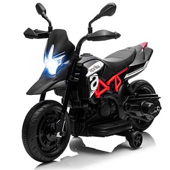 6V Kids Electric Motorcycle Dirt Bike Training Wheels Spring Suspension Headlight Music USB Toy