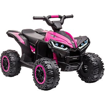 12V Kids Electric ATV Quad Bike Ride-On Toy Remote Control 2 Speeds LED Lights Music Treaded Tires