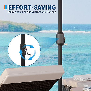 Rectangular Pool Umbrella, 15ft Large Patio Umbrella , Outdoor Market Umbrella,Without Base