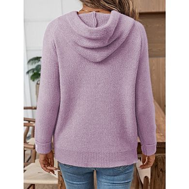 Women Open Front Textured Knit Cardigan Oversized Long Sleeve Casual Sweater Coat With Side Pockets