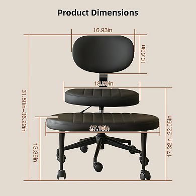 Pnronnc Ergonomic Office Chair with Swivel Multi-Position Cross Legged