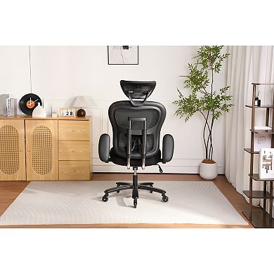 Trikiousd Big and Tall Mesh Office Chair with Adaptive Lumbar Support and Flip-Up Arms