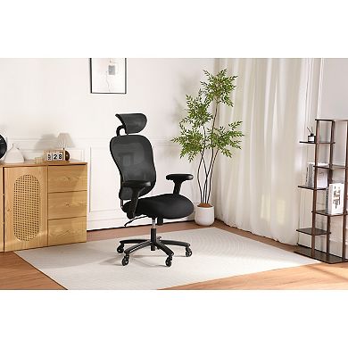 Trikiousd Big and Tall Mesh Office Chair with Adaptive Lumbar Support and Flip-Up Arms