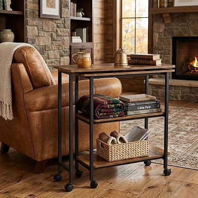 Homy Casa 360° Rotating Computer Desk Rolling Storage Cart for Home Office Small Spaces