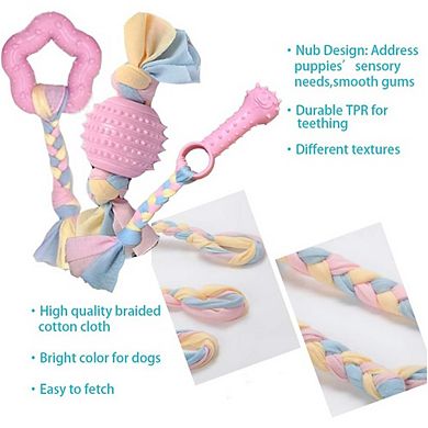 Puppy Teething Chew Toy, Soft Rubber Bunny Interactive Dog Toy