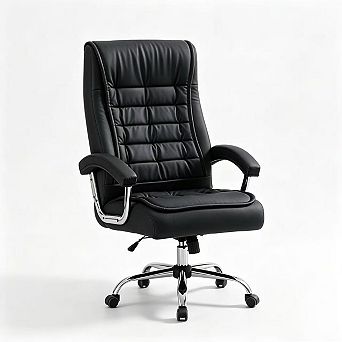 Pnronnc Executive Office Chair PU Leather Desk Chair Ergonomic Swivel Computer Chair for Home Office