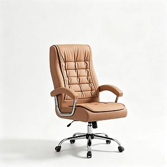 Pnronnc Executive Office Chair PU Leather Desk Chair Ergonomic Swivel Computer Chair for Home Office