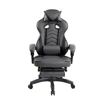 Pnronnc Racing Style Fully Reclining Chair Gaming Chair Office Chair with Retractable Footrest