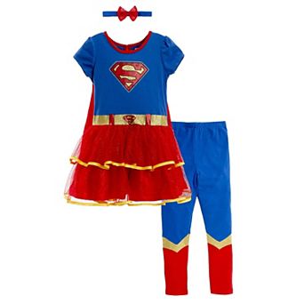WARNER BROS Justice League Cosplay Dress and Leggings Set with Cape