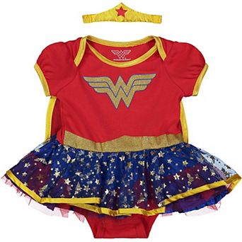 WARNER BROS Justice League Wonder Woman Cosplay Tutu Bodysuit and Cape Set