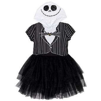 Disney Nightmare Before Christmas Jack Skellington Cosplay Hooded Tutu Dress