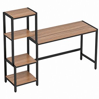 67" Computer Desk with Monitor Stand, 4 tier Reversible, Printer Shelf/CPU Stand
