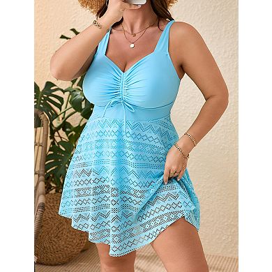 Elitechoice Plus Size One Piece Swimsuit for Women Lace Bathing Suit