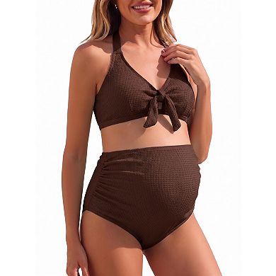 Elitechoice Maternity Two-Piece Bikini Swimsuit Pregnancy Bathing Suit Stretch Swimwear