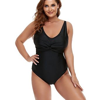 Elitechoice Plus Size One Piece Swimsuit for Women V-Neck Bathing Suit Swimwear