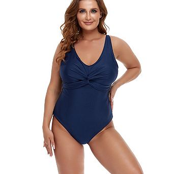 Elitechoice Plus Size One Piece Swimsuit for Women V-Neck Bathing Suit Swimwear