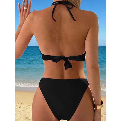 Elitechoice Women's Two-Piece Bikini Set Adjustable Tie Bathing Suit